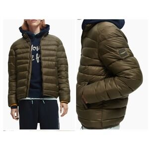 Scotch & Soda Mens Puffer Olive Green Repreve Jacket Gorpcore Size M‎